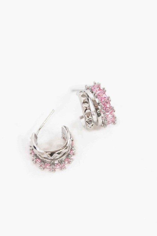 Pink Hoop Earrings