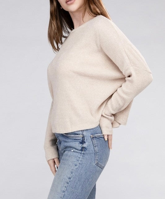 Ribbed Dolman Sweater