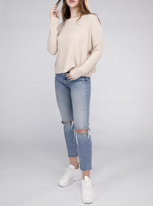 Ribbed Dolman Sweater