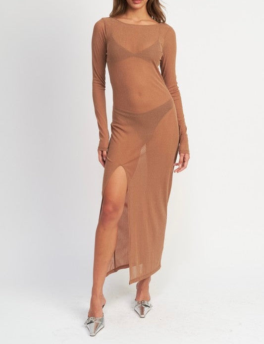 Glitter Mesh Maxi Dress