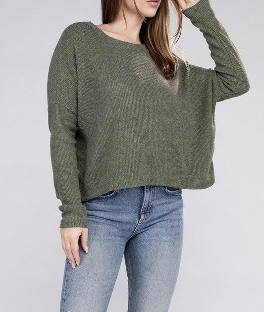 Ribbed Dolman Sweater