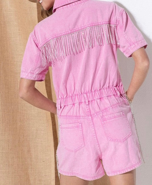 Washed Denim Romper