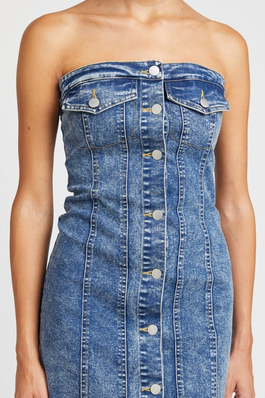 Tube Denim Dress